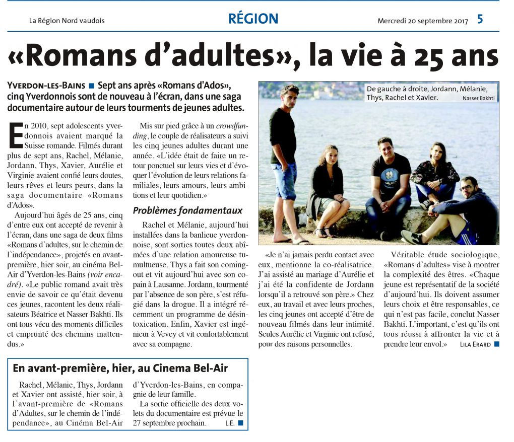 «Romans d’adultes», la vie à 25 ans